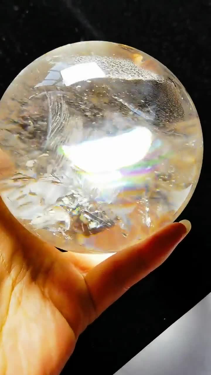 天然クリスタル ラフナチュラルクリスタル ラフクリスタルボールストーン チェリーメノウ球 ホームデコレーション用天然宝石 MZOGO チベット高地産透明レインボークリスタルボール、クォーツ球体オーブジェム3.46インチ、ヒーリングレイキエネルギースピリチュアル#20240422