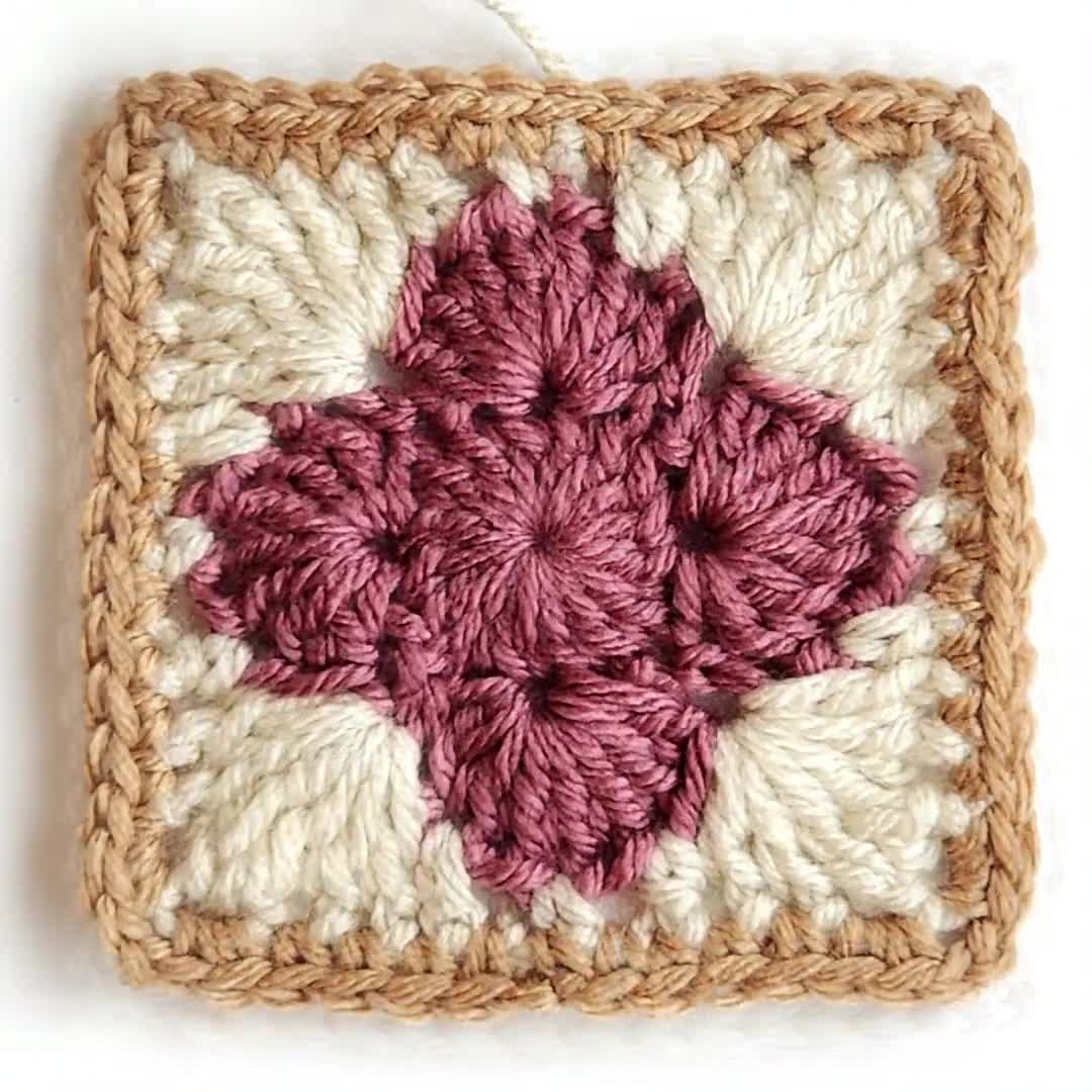 Quatrefoil Beanie - Crochet Granny Square Hat Pattern (PDF