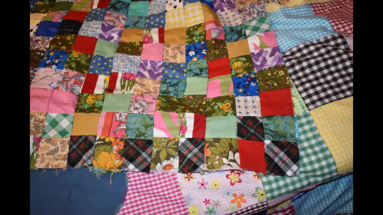 Beautiful Patchwork Quilt Top Vintage 1960s 1970s Sold and