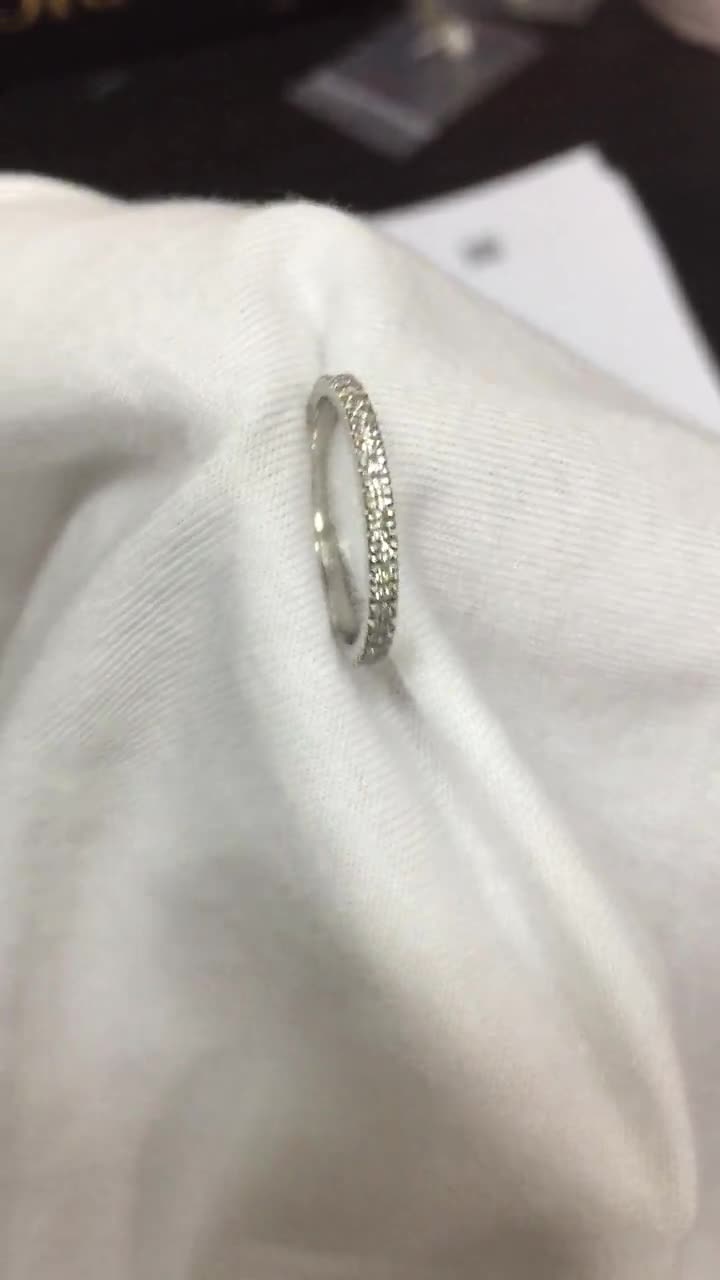 Platinum Diamond Wedding Band, Ladies Platinum Wedding Ring, Dainty Thin  Platinum Band, Diamond Stackable Ring, Diamond Wedding Ring