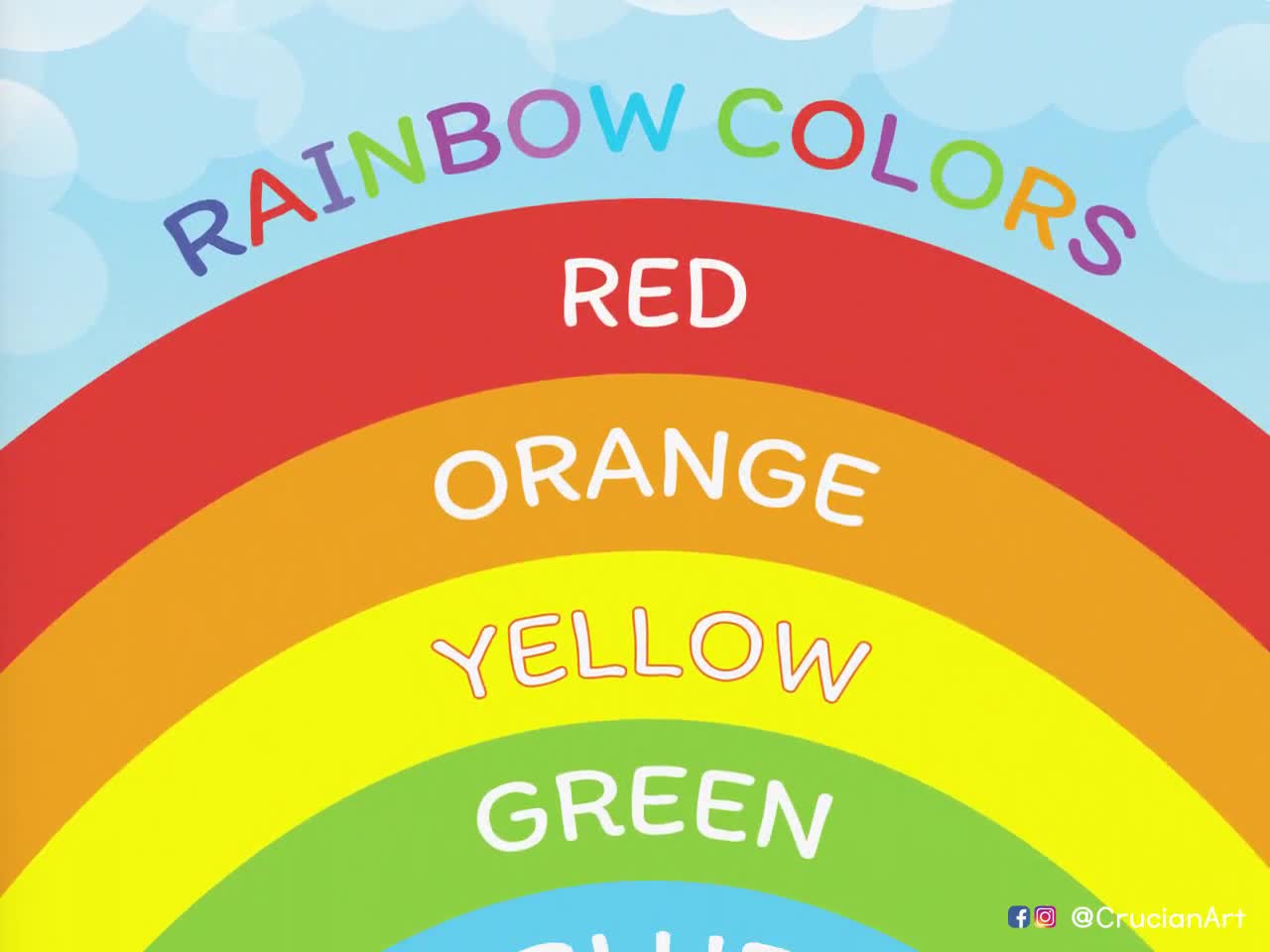 RAINBOW COLORS Playroom Poster. Colors of the Rainbow Learning