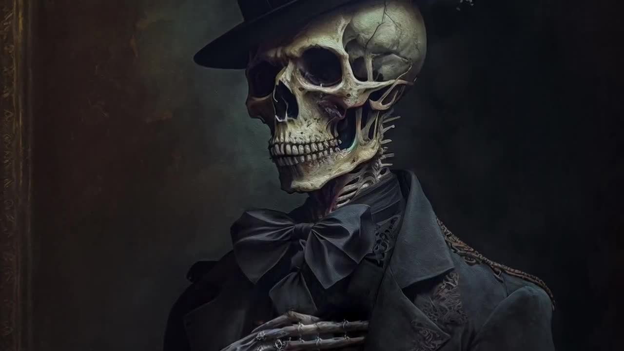 Custom Skeleton and Album Art Fitted Hat 