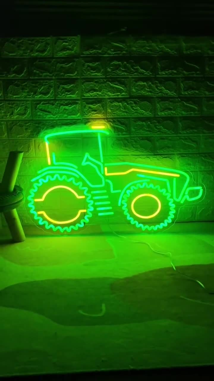 Insegna Al Neon Personalizzata Trattore - LED Con Nome, Decorazione Per Fattoria O Camera, Regalo Originale - Foto 4