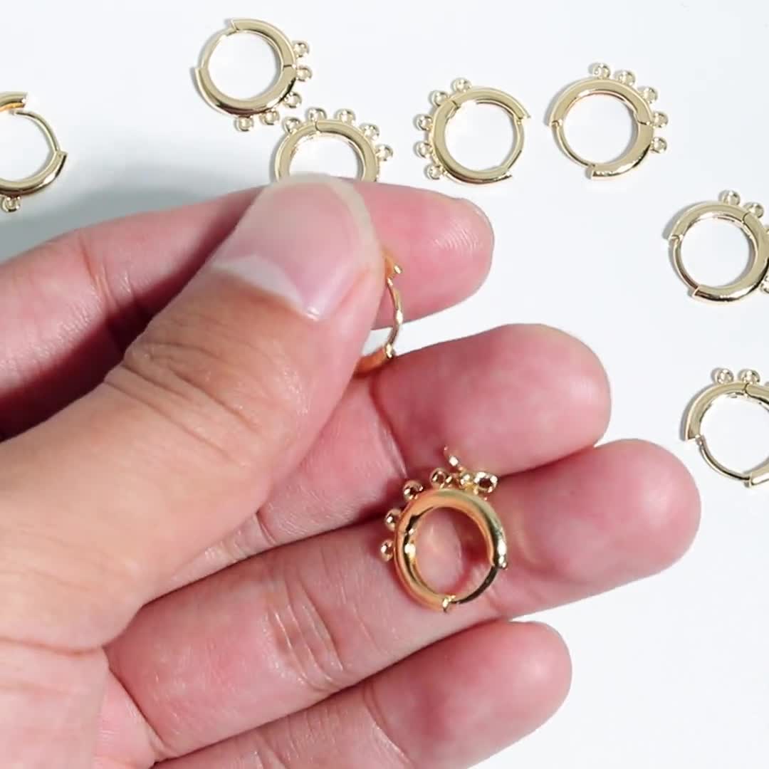 Gold Huggie Hoop Earrings - 18K Gold Plated Brass Hoop Findings