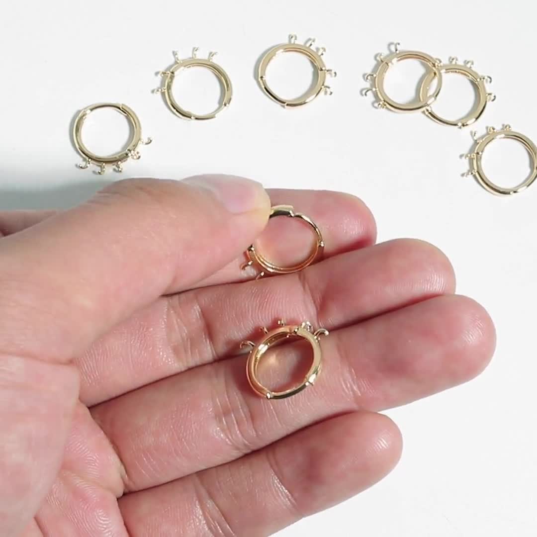 Gold Huggie Hoop Earrings - 18K Gold Plated Brass Hoop Findings