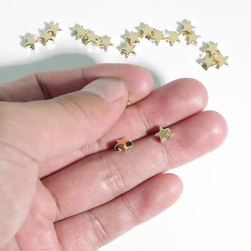 Dreamtop 66 Pieces Brass Gold Spacer Beads Star India