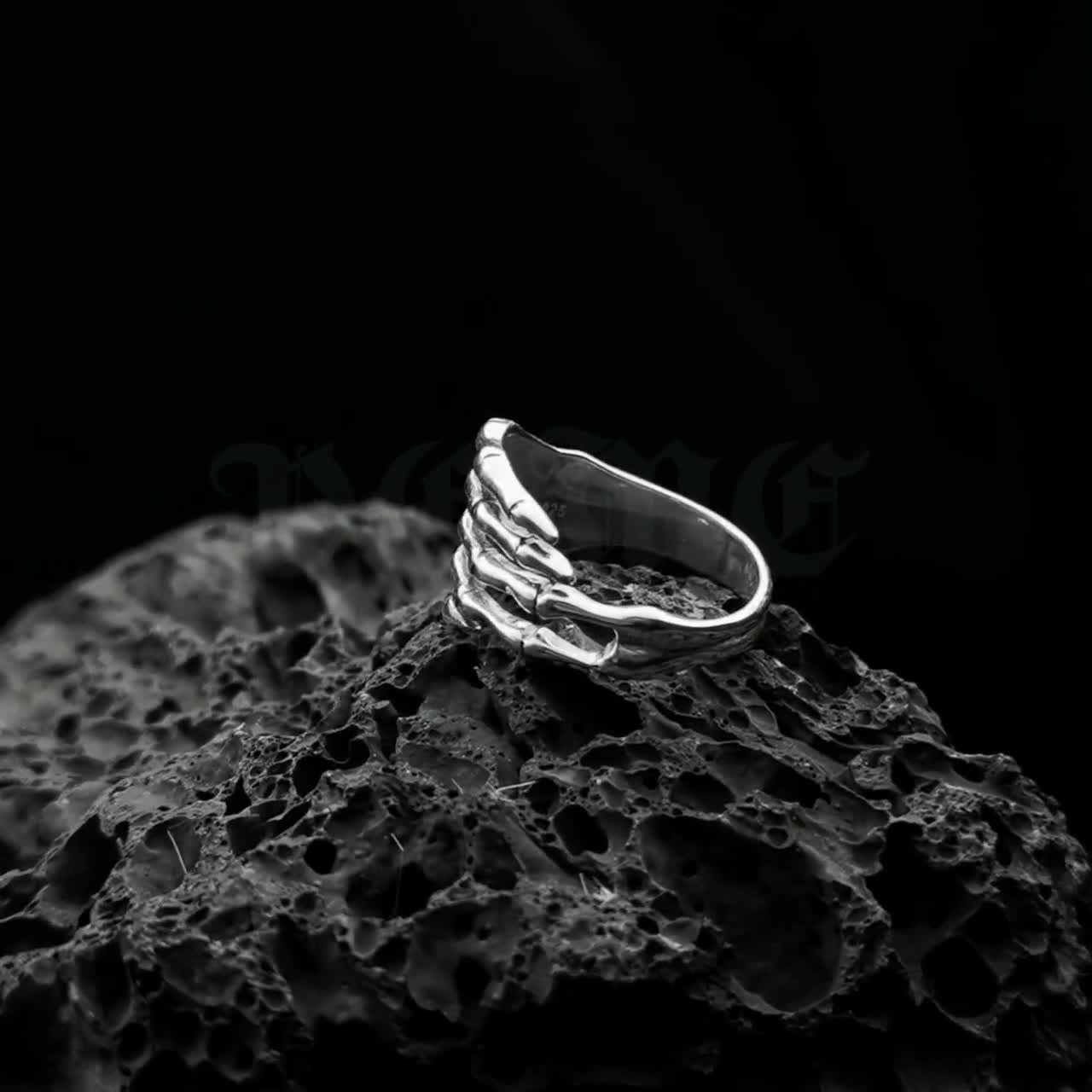 Anello In Argento Sterling 925 A Forma Di Serpente E Teschio - Foto 11