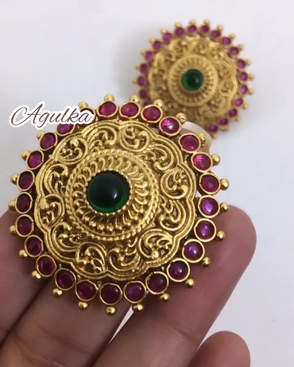 Indian 22K Gold Plated stud earring Traditional Fashion Earrings a1 | eBay