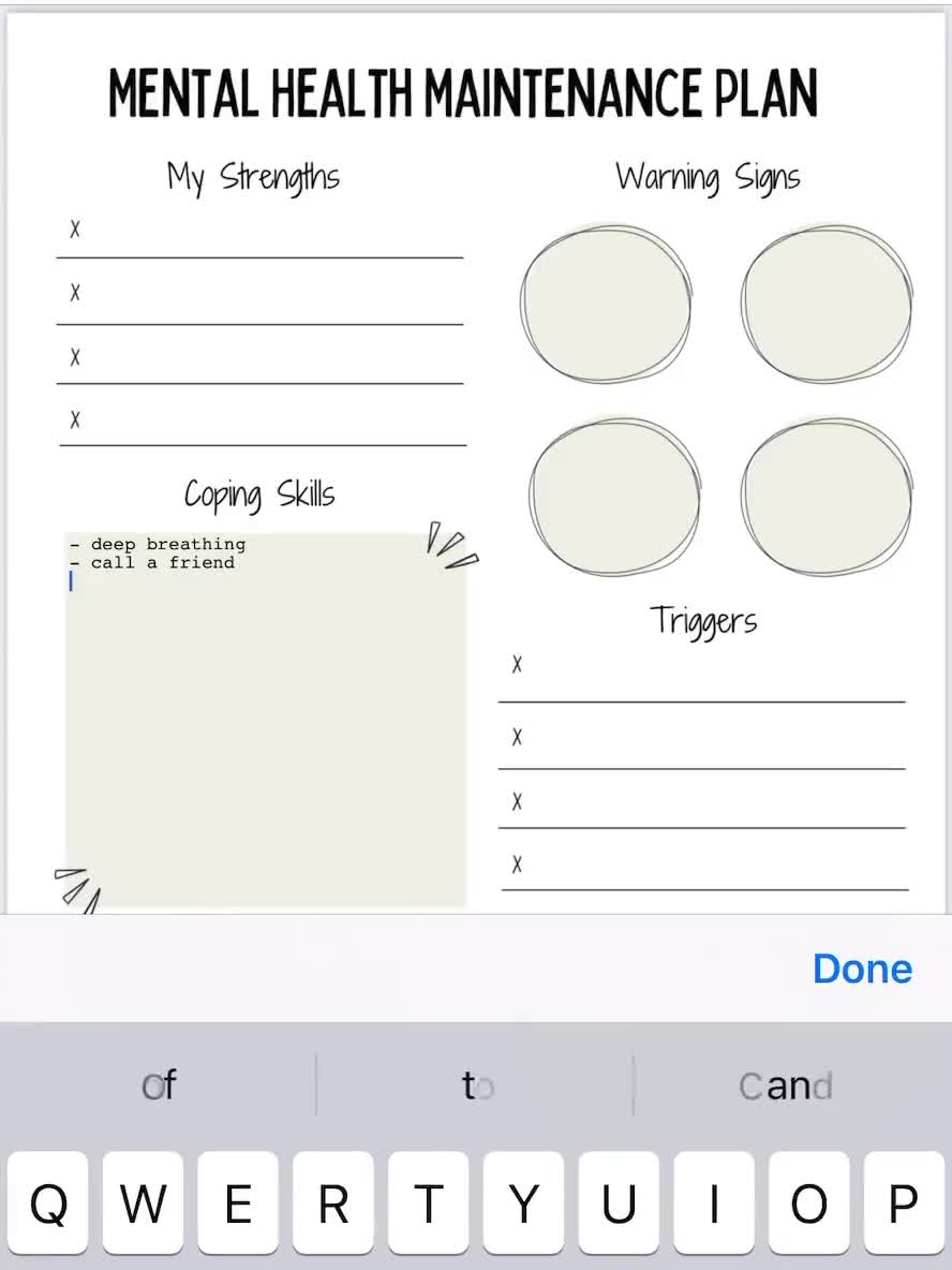 Mental Health Maintenance Plan Printable Interactive - Etsy Sweden