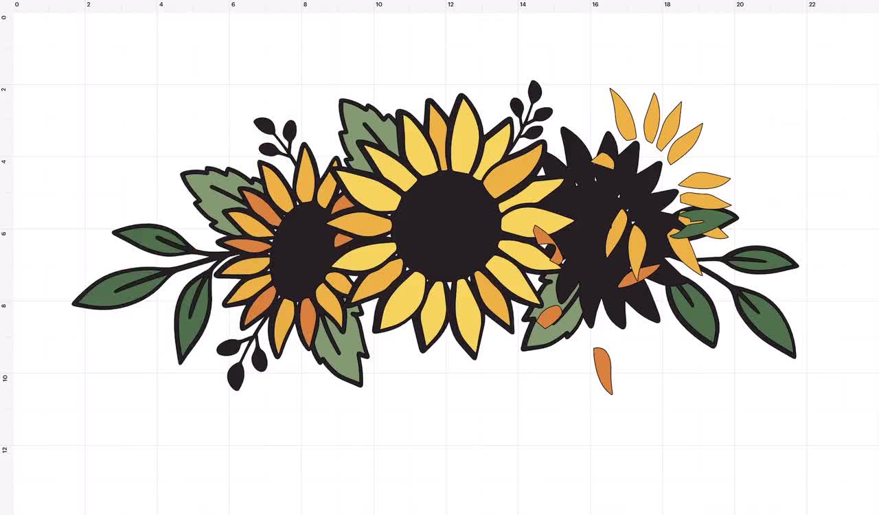 Sunflower Border Layered Svg, Sunflower Svg, Sunflower Frame