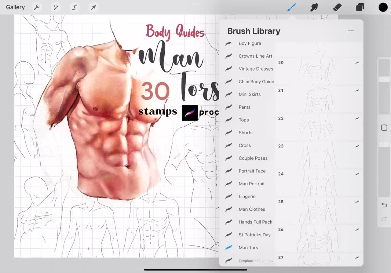 Procreate Anime Poses Stamp Brush 25 Manga Pose Procreate Man Body Guides  Anatomy Body Procreate Manga Character Figure Procreate Men Poses 