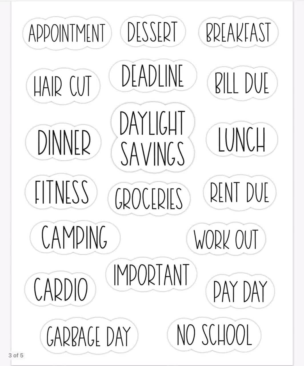 Words & Phrases Digital Stickers — Dash Planner