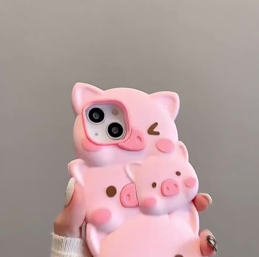 Kawaii Phone Cases Apply To Iphone 12/12 Pro,cute Cartoon Pink Pig Phone  Case Unique Fun Cover Case 3d Iphone 12/12 Pro Case Soft Silicone  Shockproof