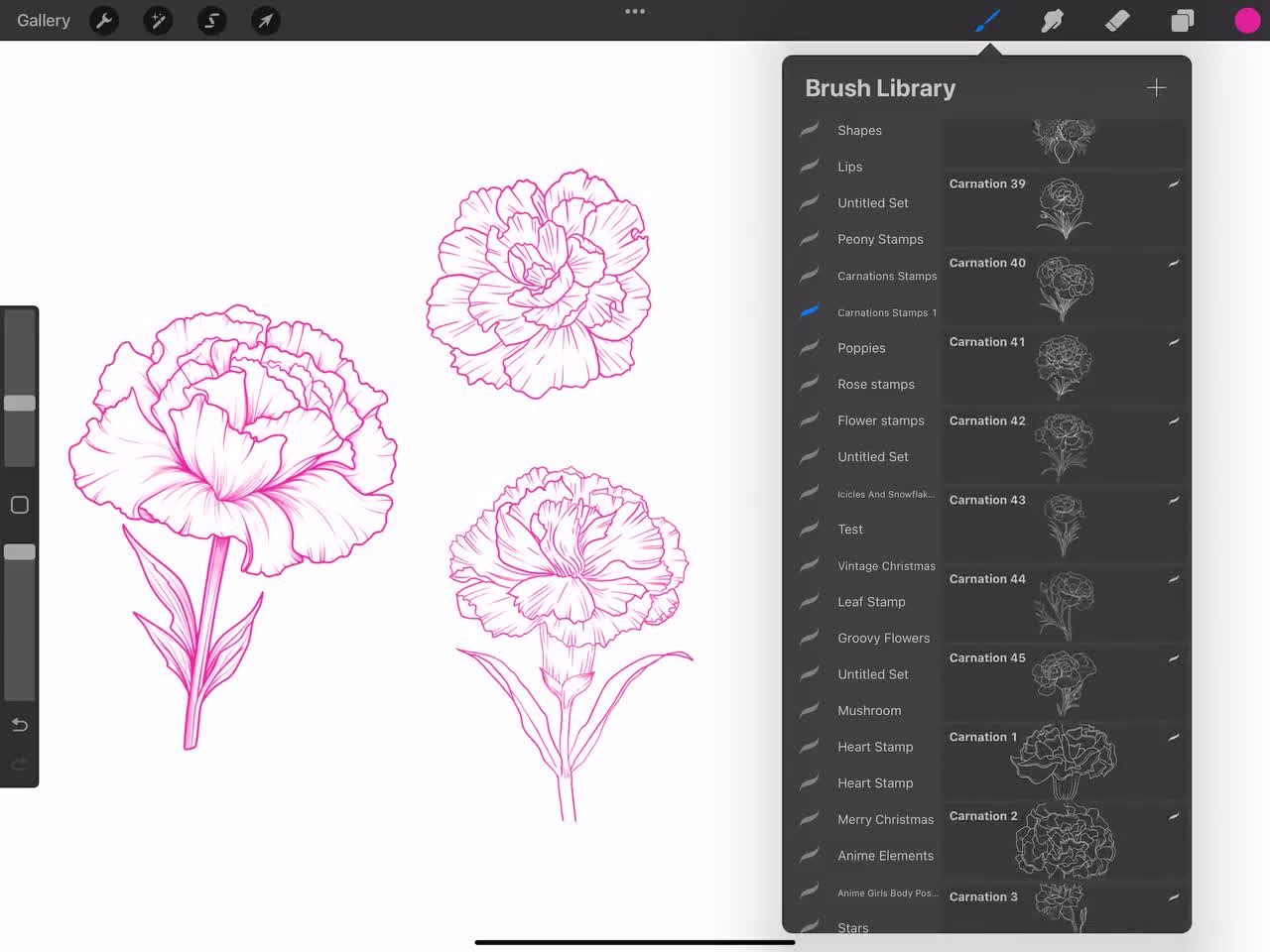 Botanical Procreate Brush, Floral Stamps Gráfico por DatsenCreate