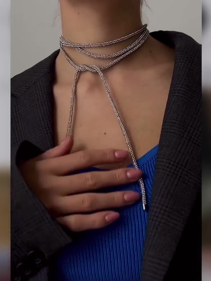 Wendalern Cubic Zirconia Tennis Collana Lunga Catena Strass Goccia Y Collana A Strati Tennis Choker Lunga Catena Di Cristallo Lariat Collana Cz Diamante Catena Y Collana Gioielli Per Le Donne Ragazze