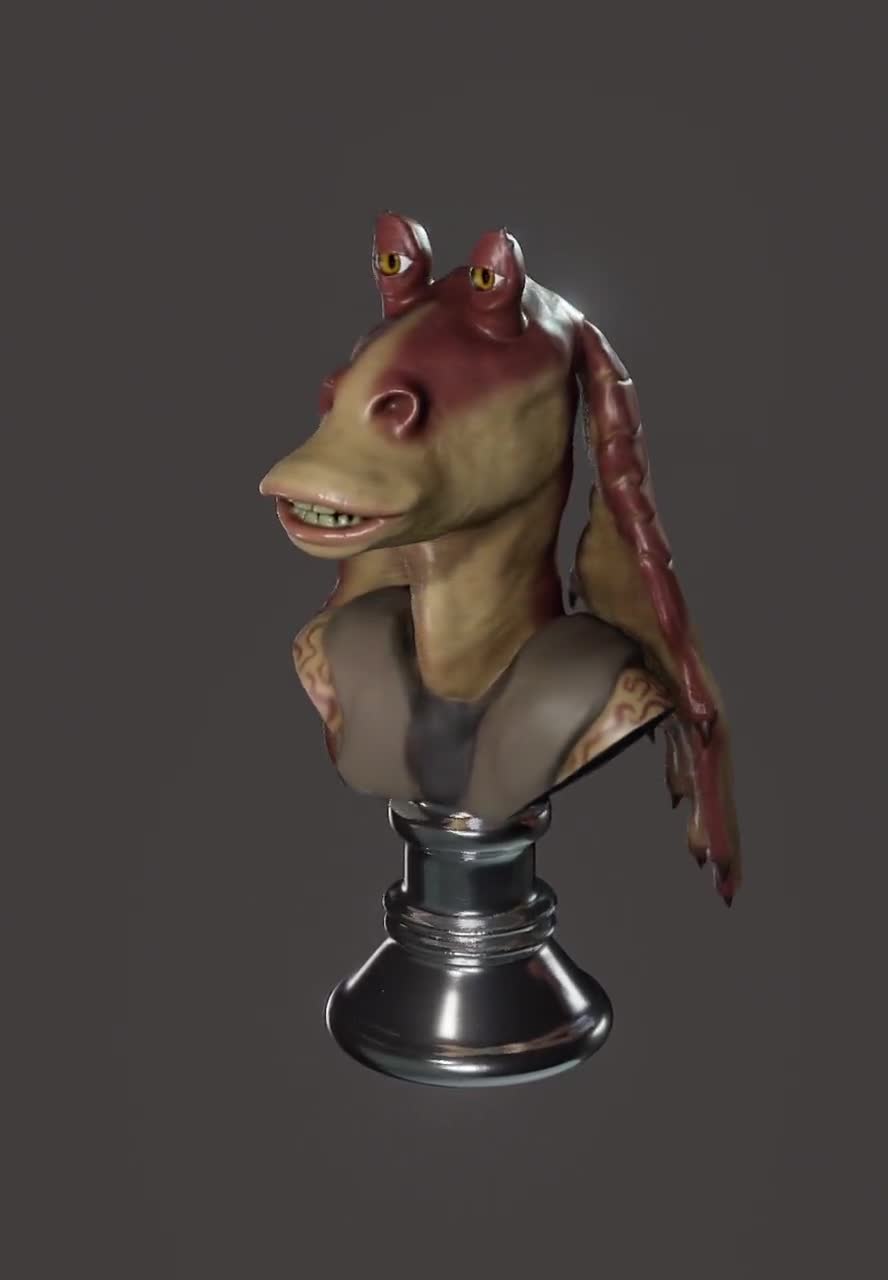 Jar Jar Display Bust | 3D Print File | Star Wars Inspired