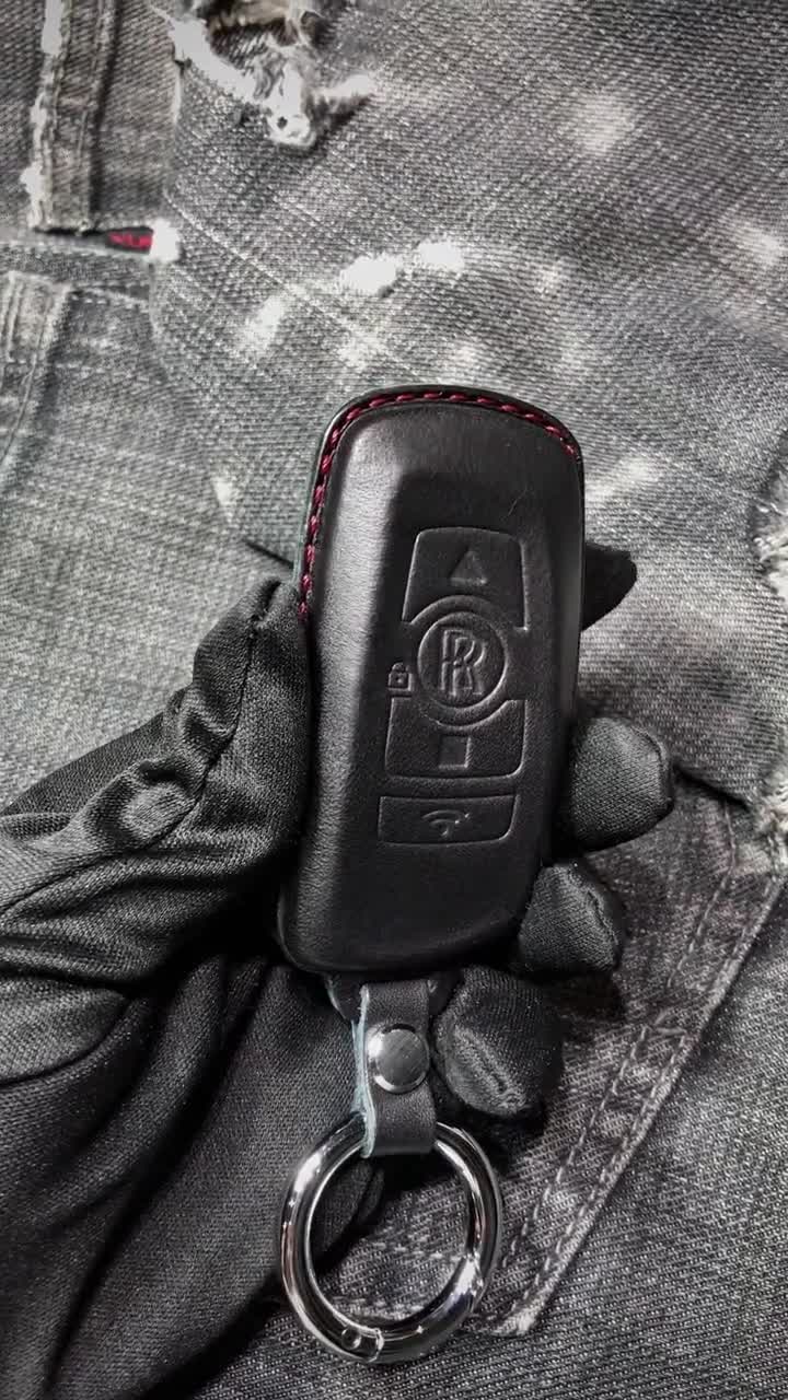 Royce Leather Mini Tassel Key Fob, Silver