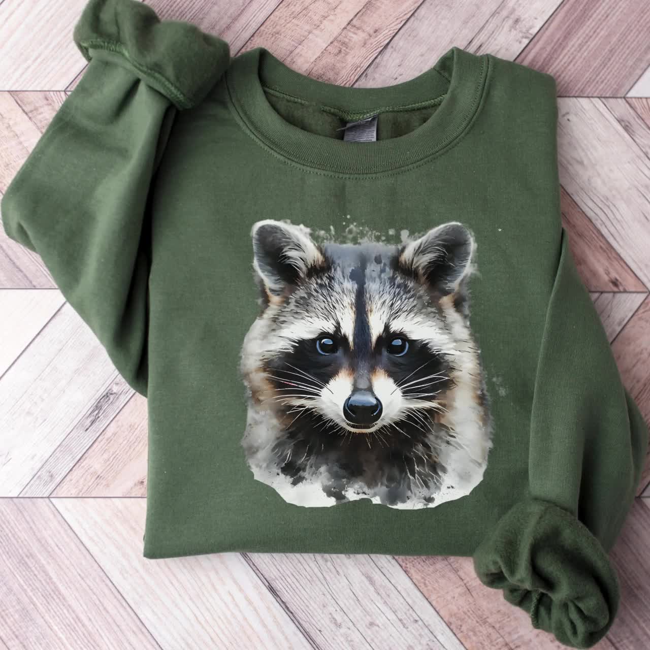Raccoon Vibrant Color Sweatshirt | Cute Raccoon Sweater | Raccoon
