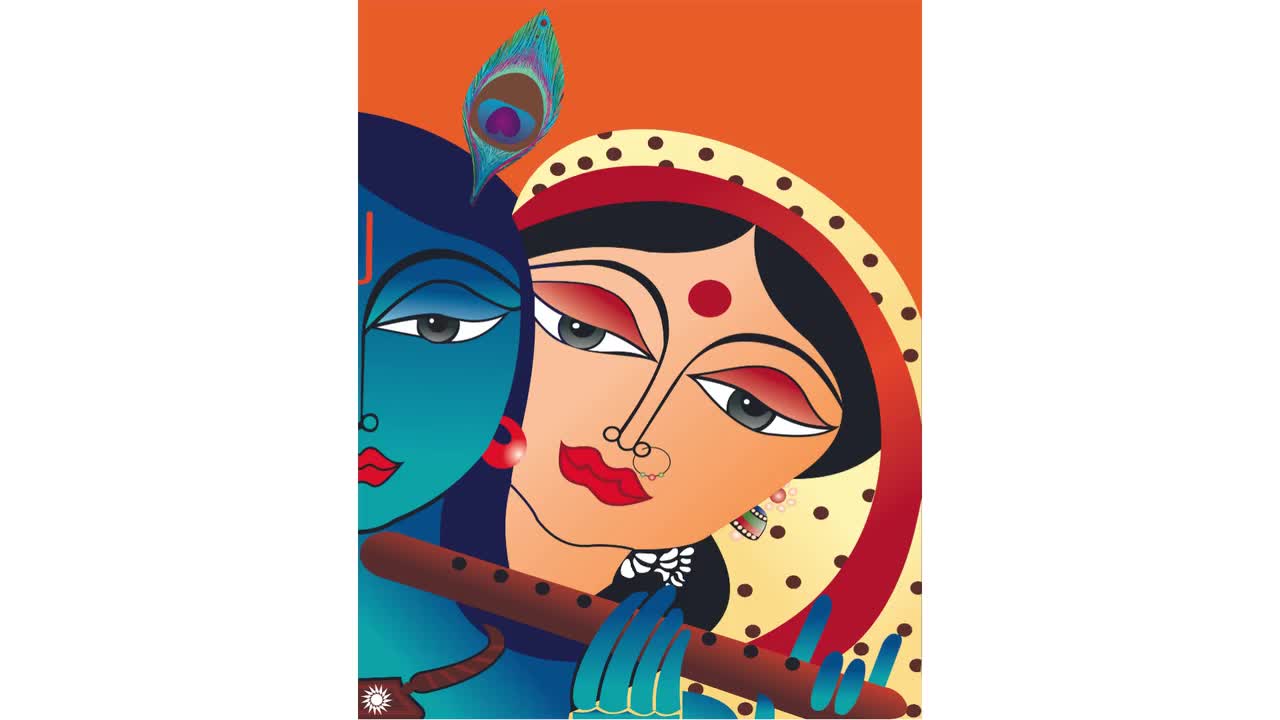 radha krishna clipart house