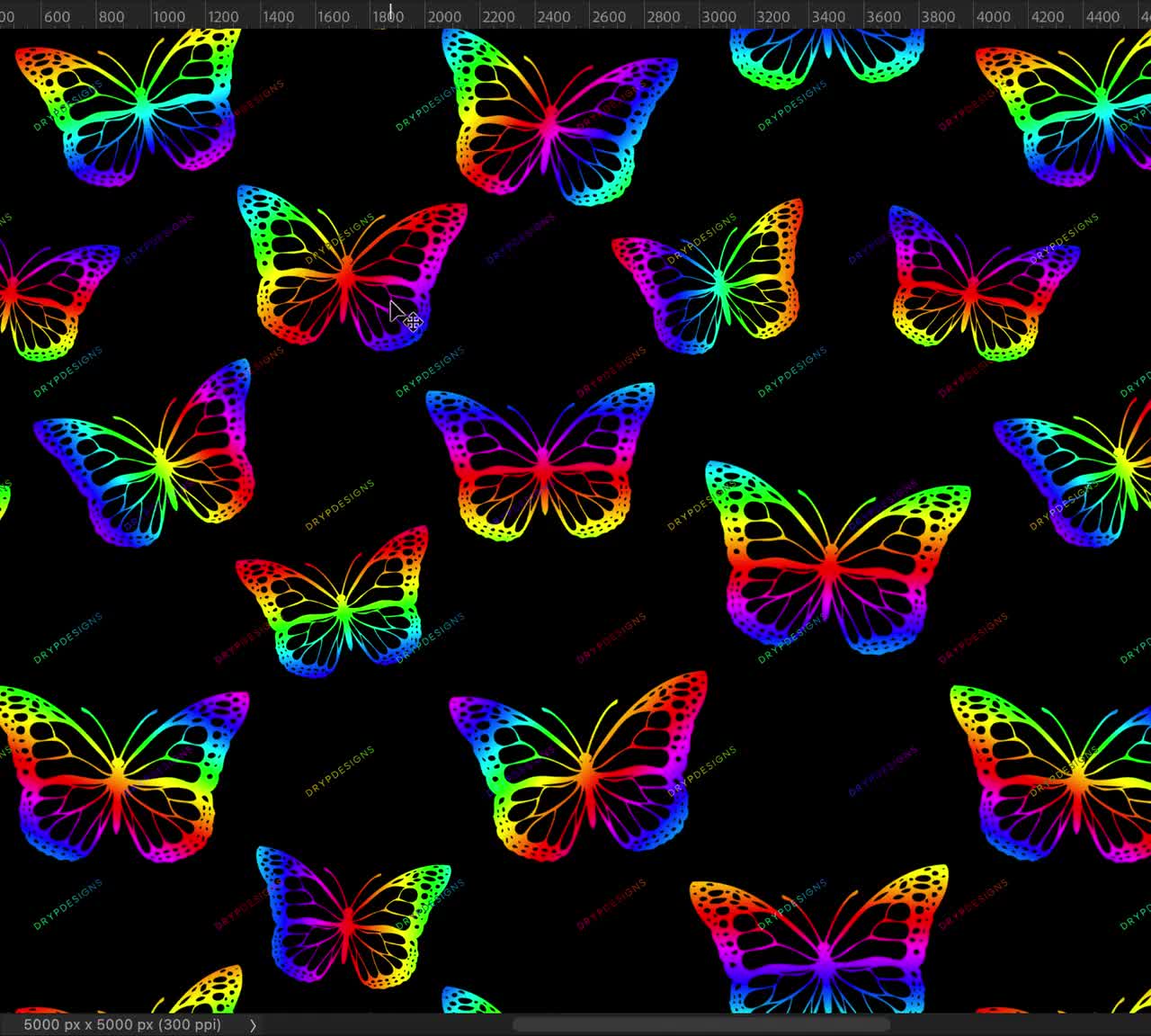 Vibrant Rainbow Butterfly PNG — drypdesigns