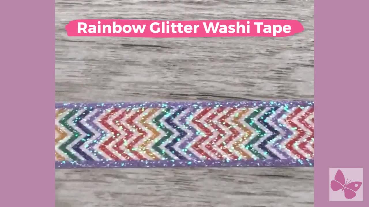 Bunte Multi Farbe Regenbogen Glitter Sparkle Washi Tape - .de