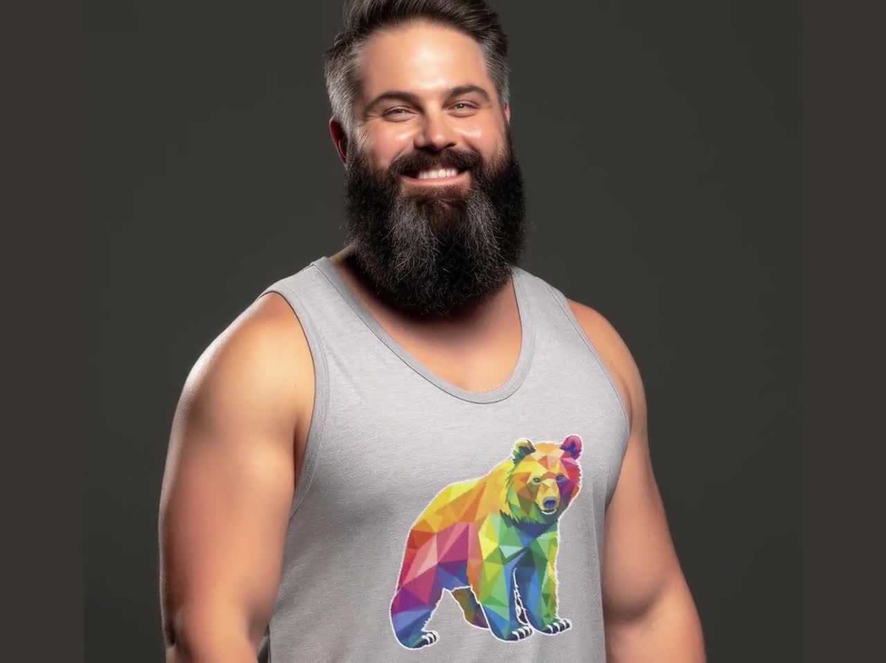 Gay Bear Tank Top | Rainbow Prism Bear | Bear Pride Outfit | Gay Pride Bear  Tank Top | LQBTQ Shirt Bear Flag | Gift for LGBTQ Bear Friend