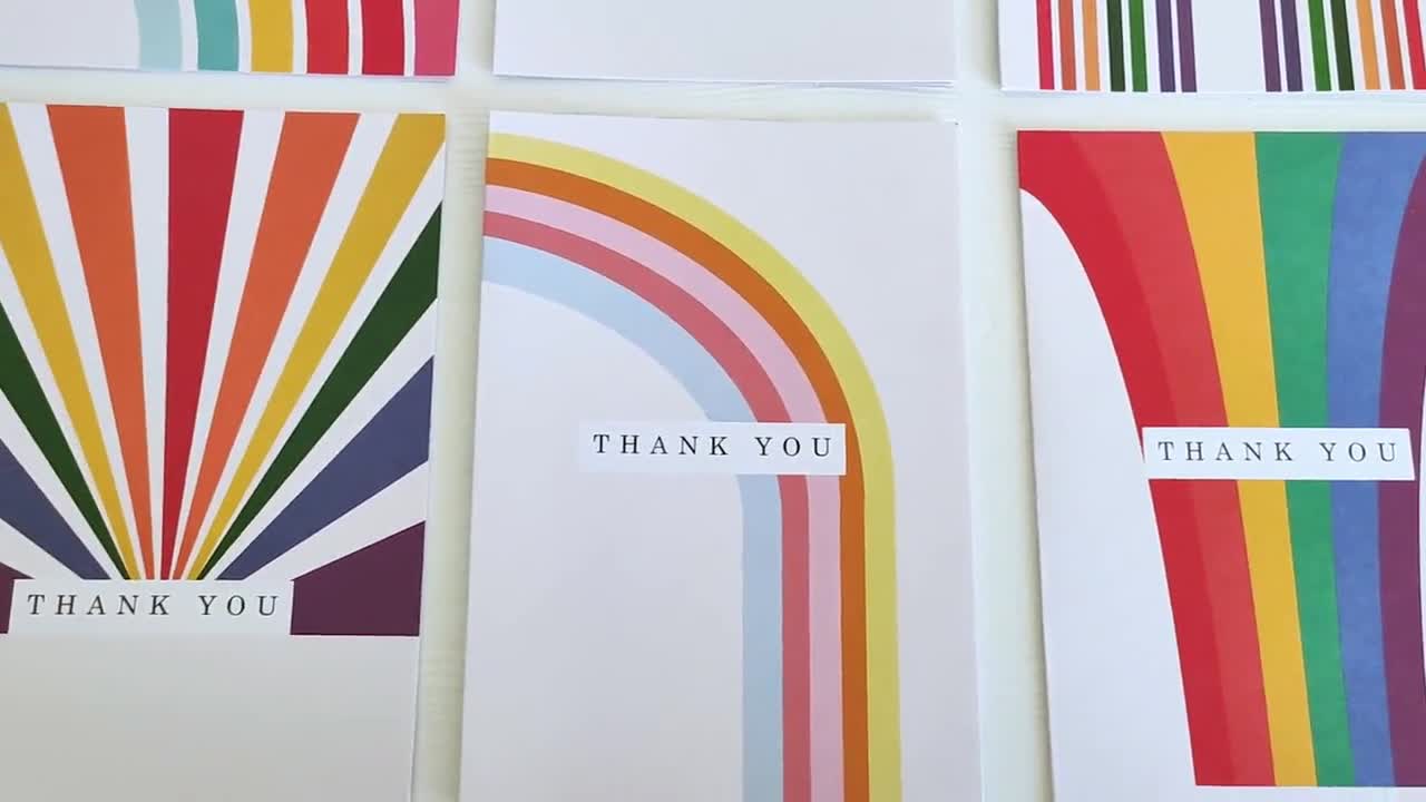 Pack of 5 Cute Handmade small Card, Big Thank You Thank You Cards