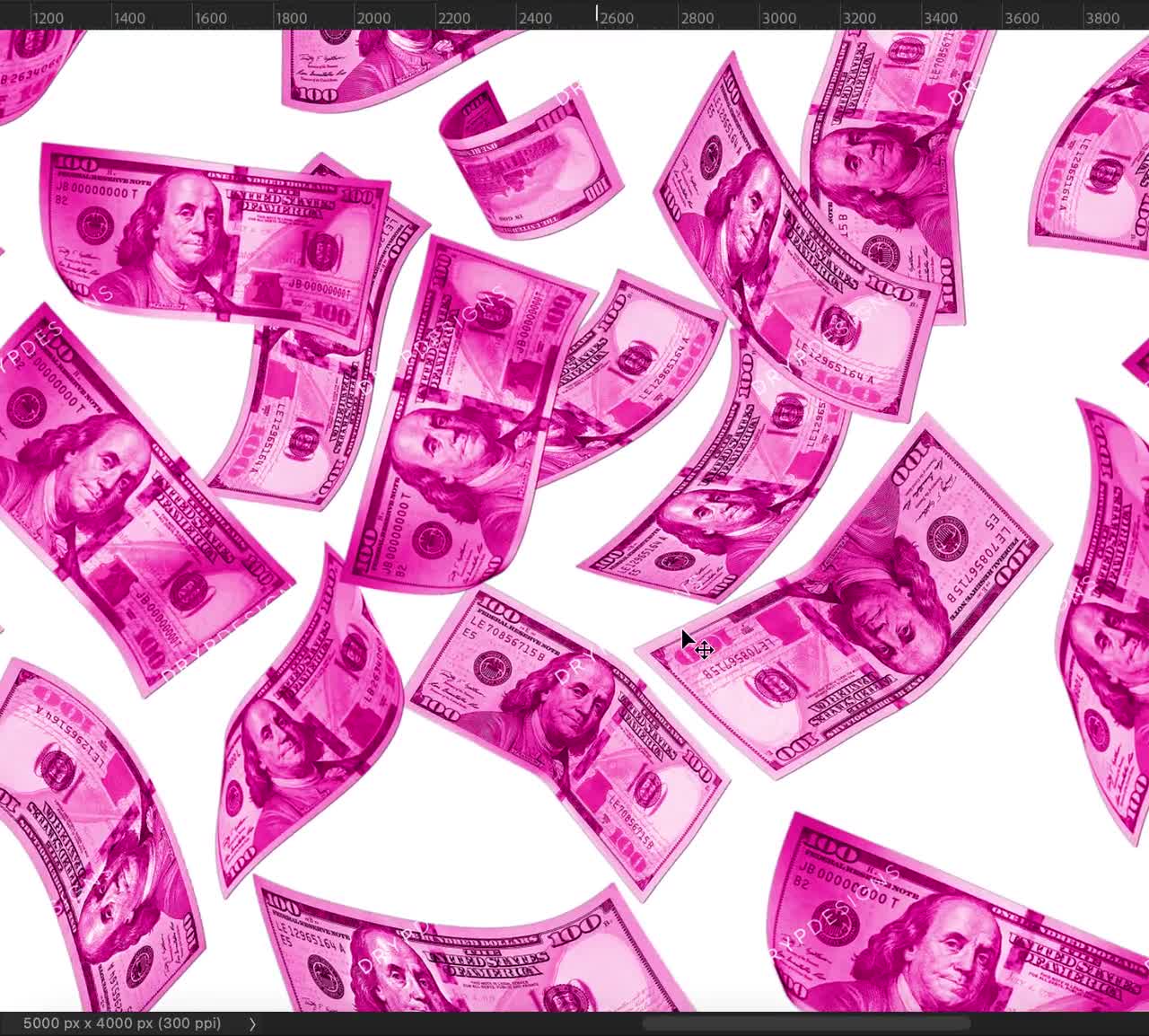 Pink Money 100 Dollar Bills PNG — drypdesigns