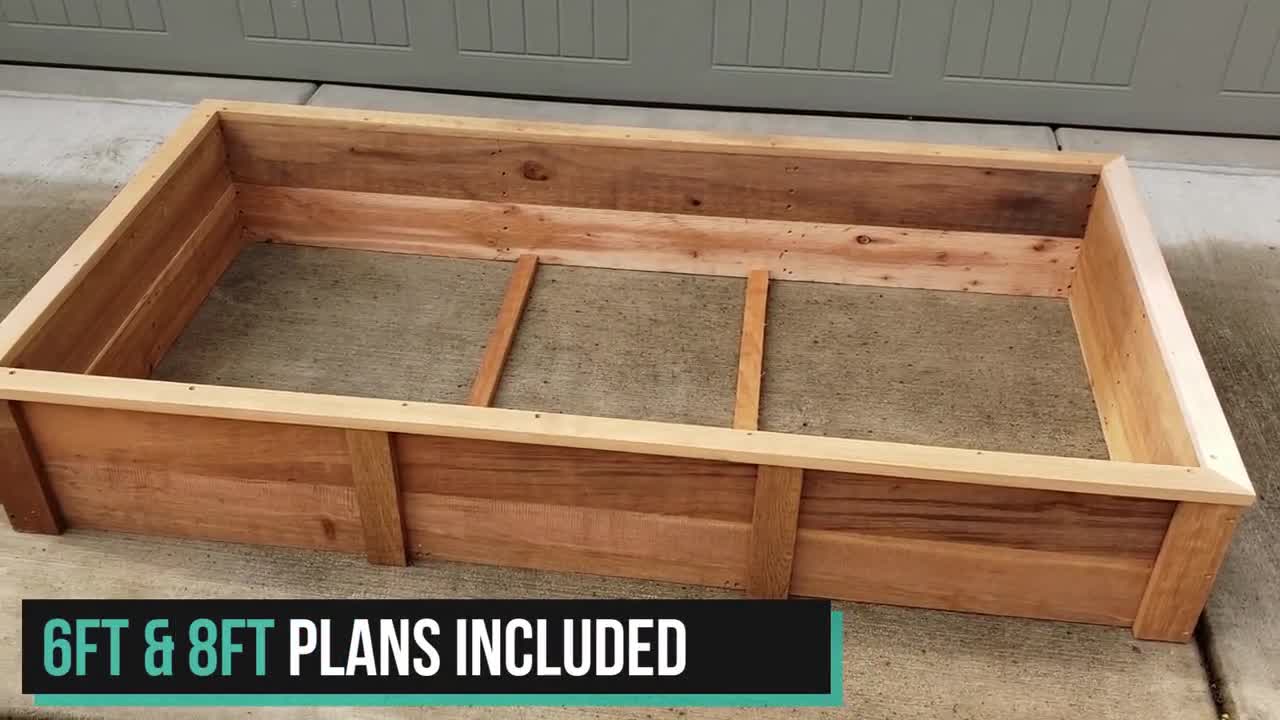 Cedar Raised Garden Bed Step by Step Plans 6ft and 8ft Sizes