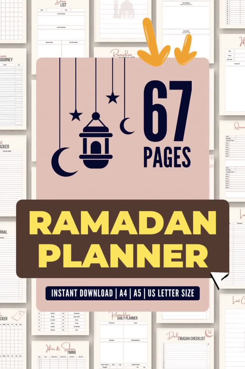 Planificador imprimible del diario de Ramadán 2024, Planificador imprimible  PDF, Ramadán de 30 días, Calendario de Ramadán, Decoración de Ramadán -   España