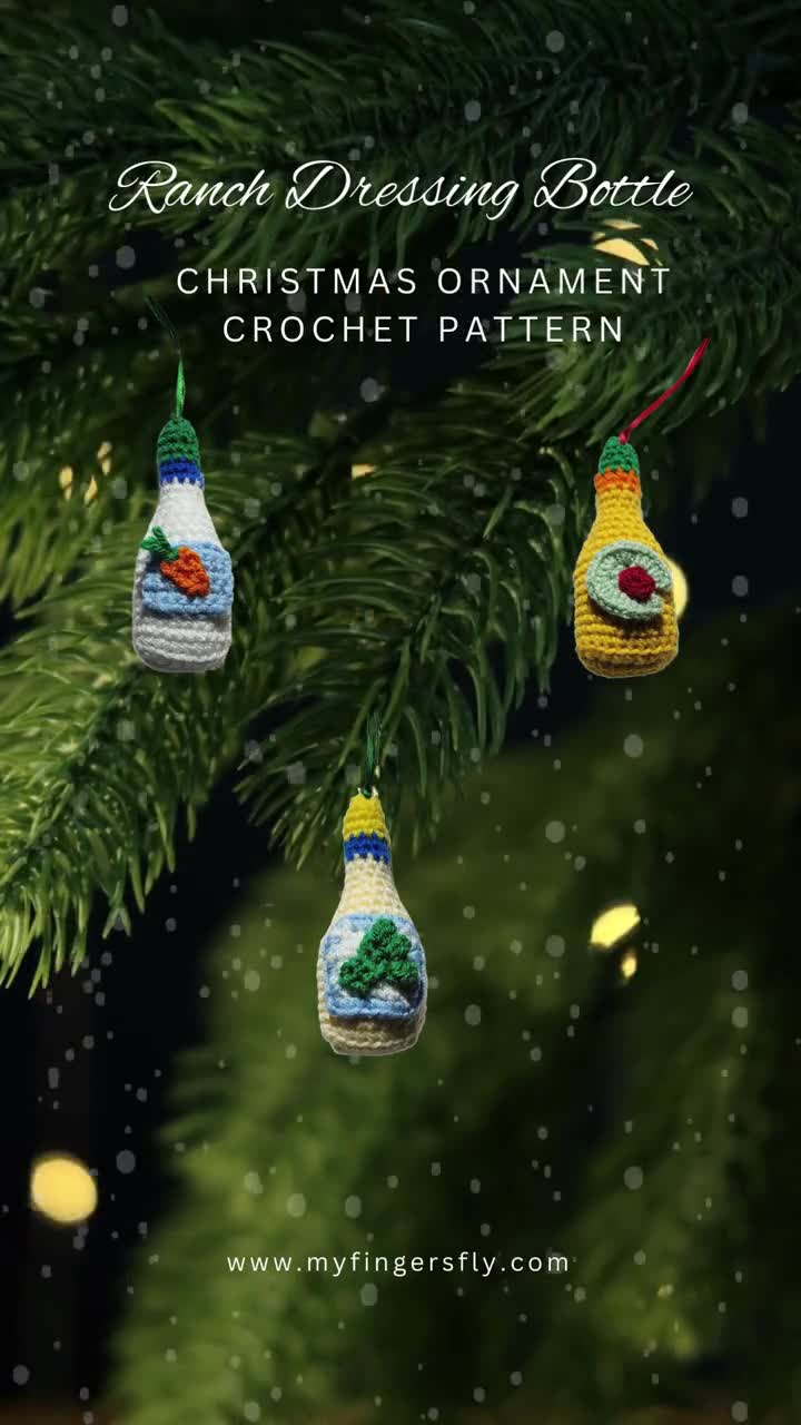 ranch dressing christmas ornament Beaded Fabric Ranch Dressing Ornament