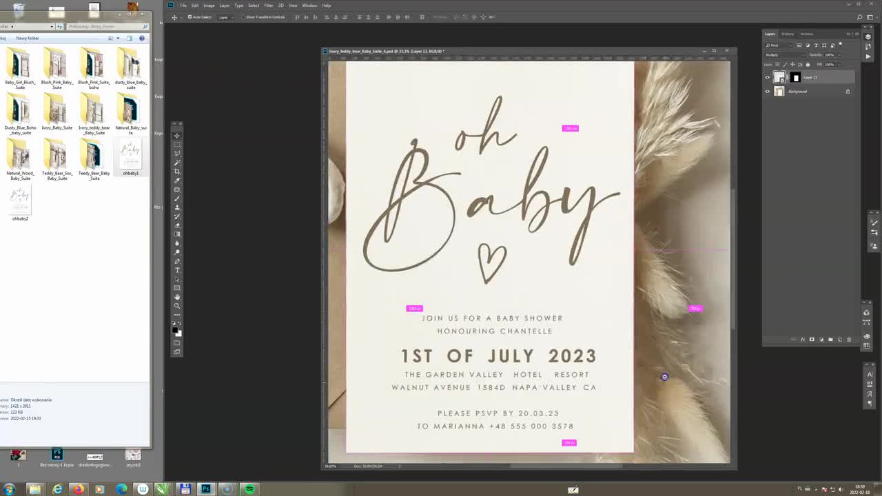 Bundle Mockup Teddy Bear Baby Shower Invitations, Mockup Boho Baby Invites,  Oh Baby Invitation Mock Up, Modern Blank Baby Cards Mockup, Boho -   Australia