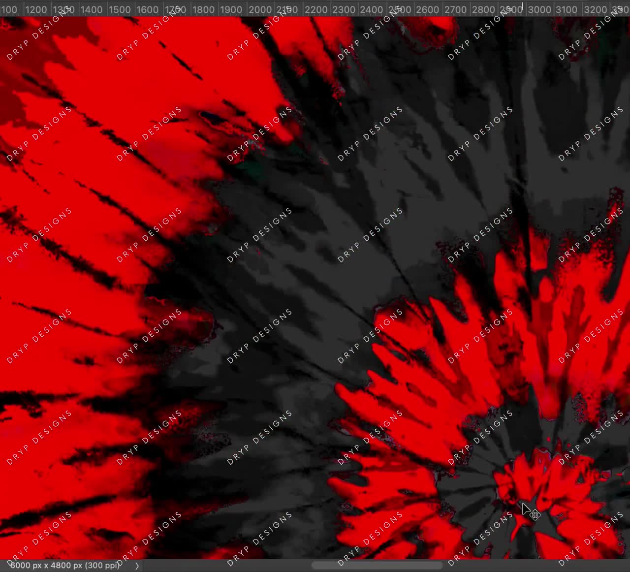 Red + Gold + Black Tie-Dye Digital Paper Background — drypdesigns