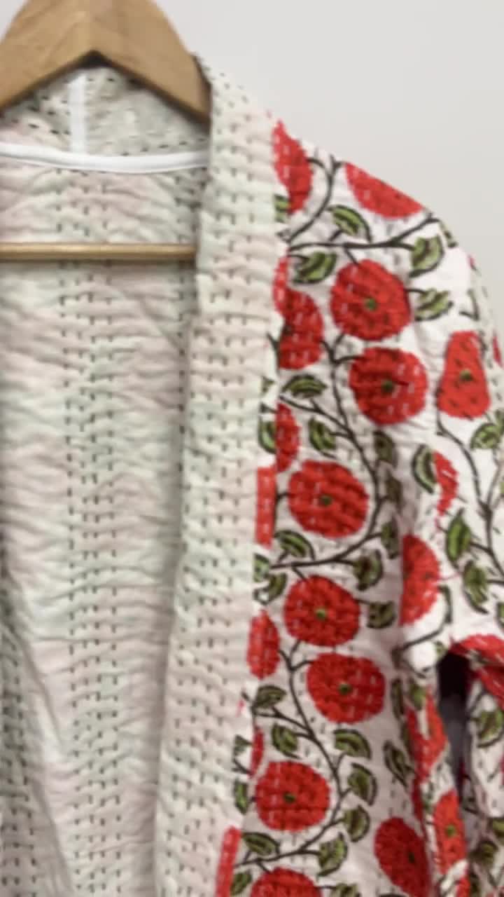 コットンカンタリバーシブルコート、キルティングカンタジャケット