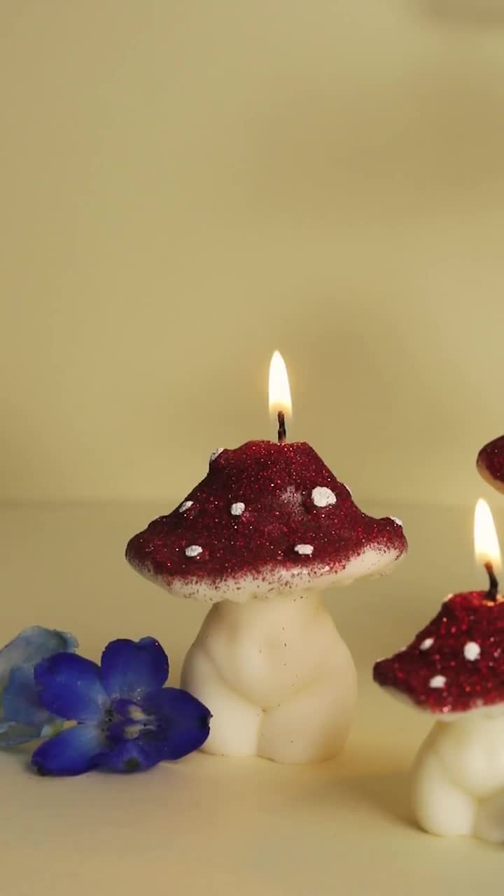 Three Cute Mushroom Candle Molds Diy Creative Aromatherapy - Temu