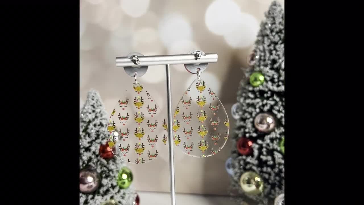 Orecchini a forma di renna, gioielli natalizi, orecchini delicati