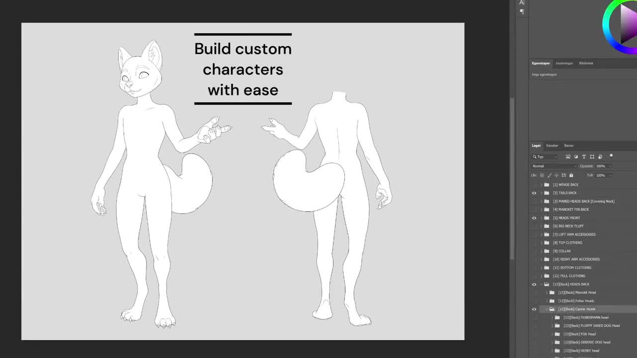 Animatronic Furry Base Kit .psd File 