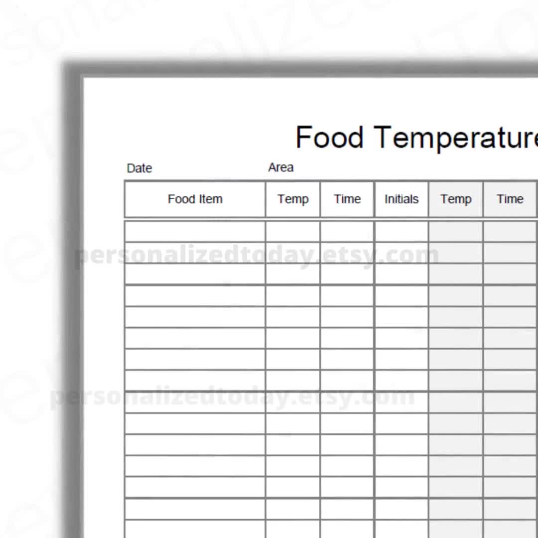 Free Food Temperature Chart - Download in PDF, Illustrator