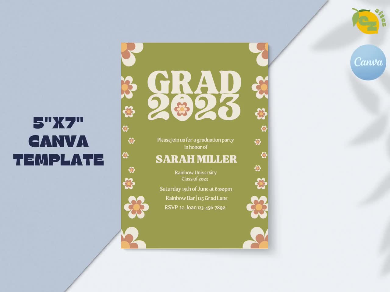 Retro Graduation Part Invitation | Class of 2023 | Printable Instant Download | Canva Editable Template video poster