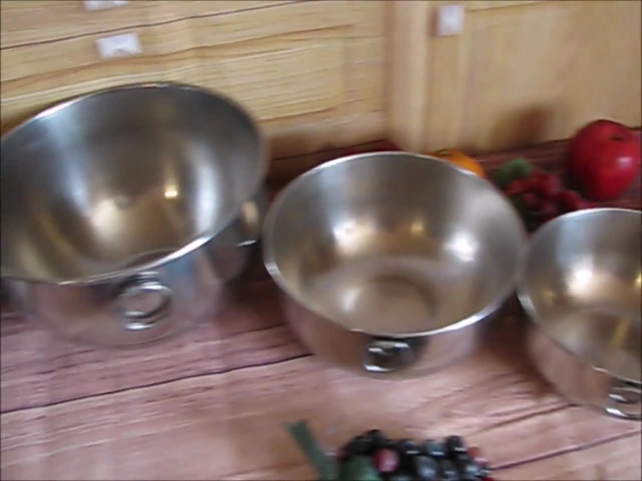 Vintage Revere Ware Stainless Steel D Ring Nesting Bowls- 2