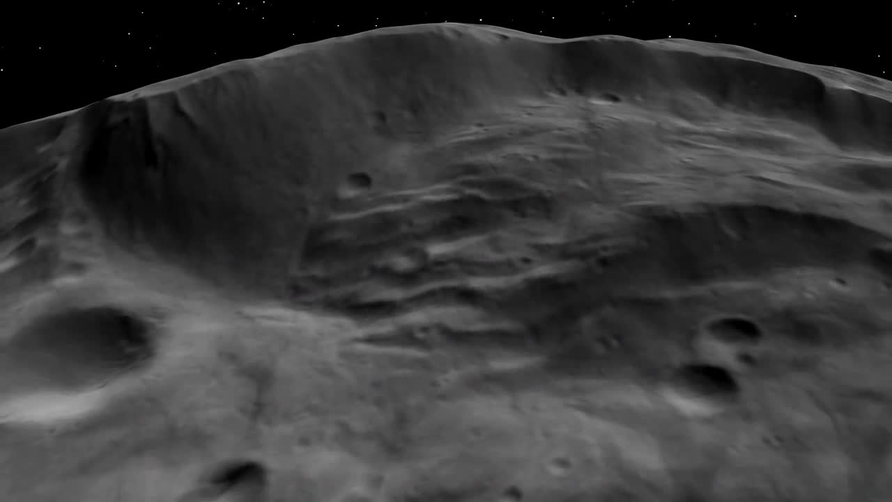 3D-Topographiemodell von RHEASILVIA auf dem Asteroiden Vesta