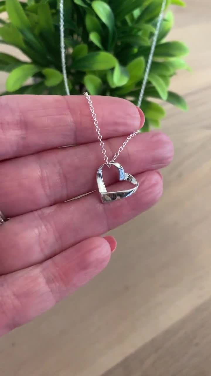 925スターリングシルバー ハート型ネックレス シルバー925 ハートネックレス ビッグハート メタル シルバー