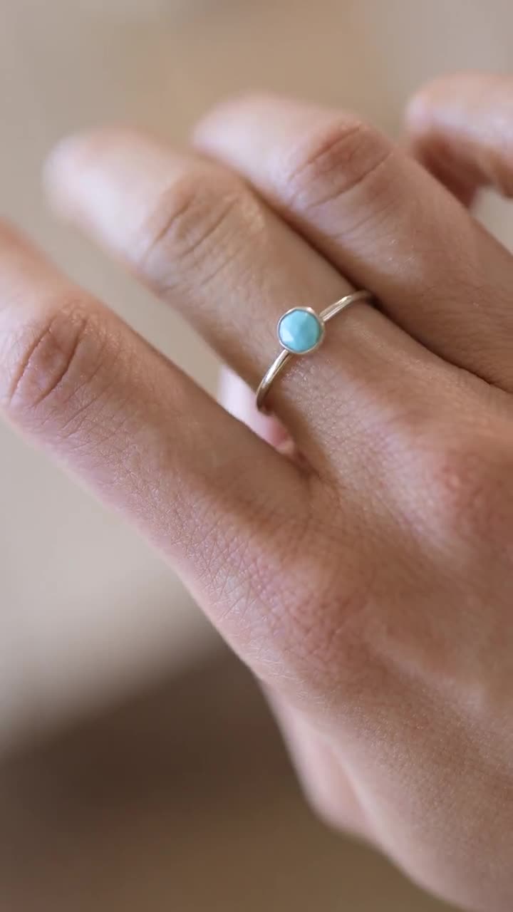 Turquoise Ring in Gold Handmade Dainty Gold Filled Stacking Ring Birthstone  Jewelry - Etsy