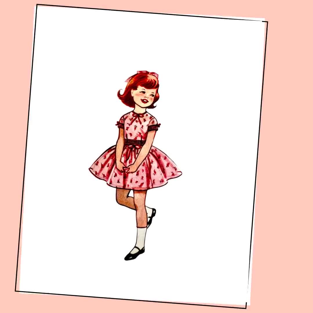 1950s Girls Fashion Clipart Bundle Midcentury PNGS 