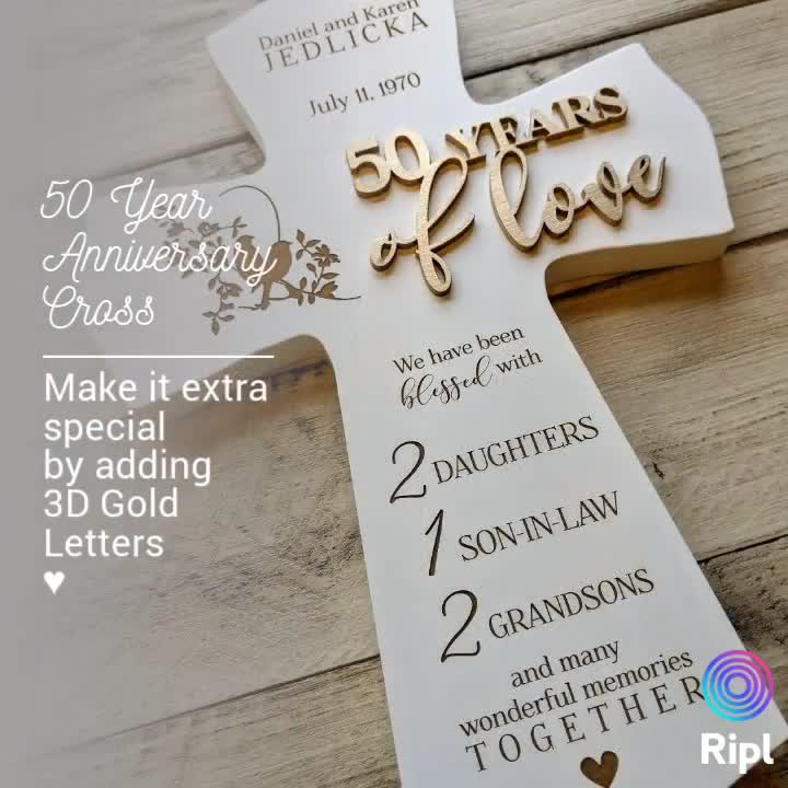 50th Wedding Anniversary Gifts for Parents, 50th Anniversary Decoratio –  Crossroads Home Decor