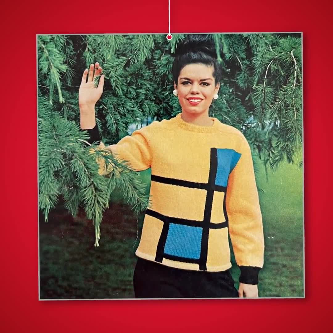 1960年代のモンドリアンセーター編み図：ヴィンテージカラーブロック