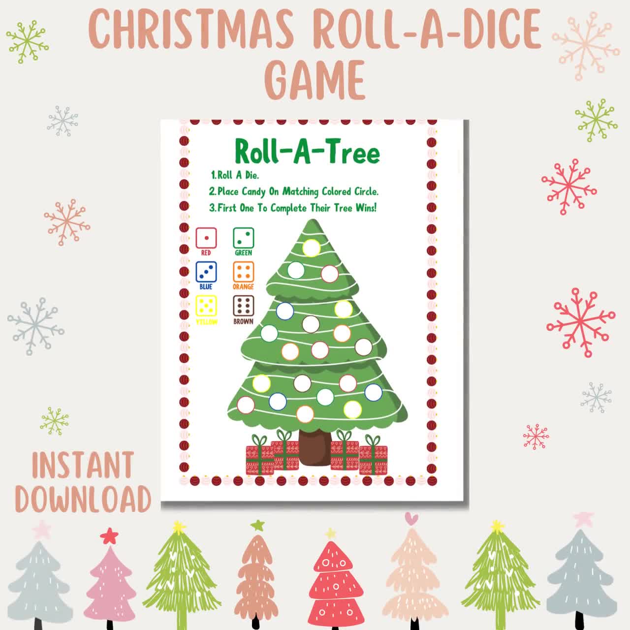 Roll A Dice Christmas Game Mockups cwm3pp buy roll a tree christmas dice game: holiday printable (pdf