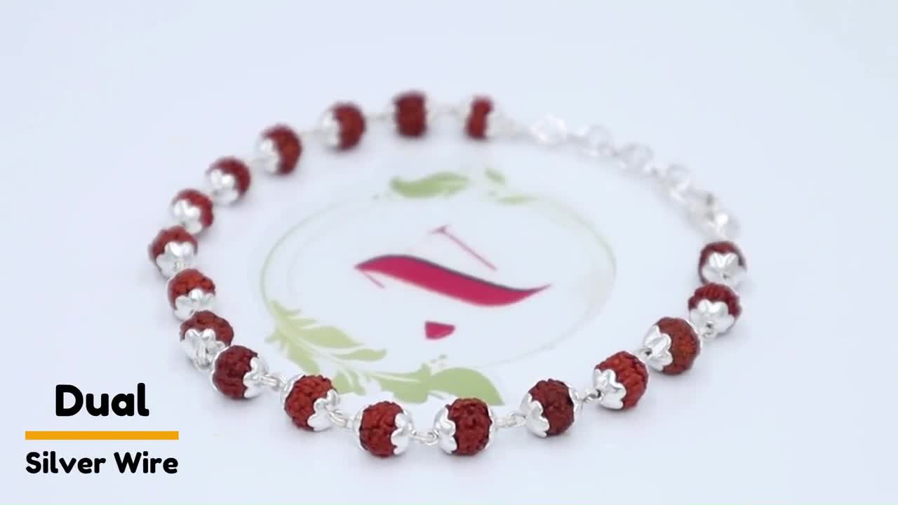 925シルバー 6mm ルドラクシャビーズブレスレット ハンドメイド 男女