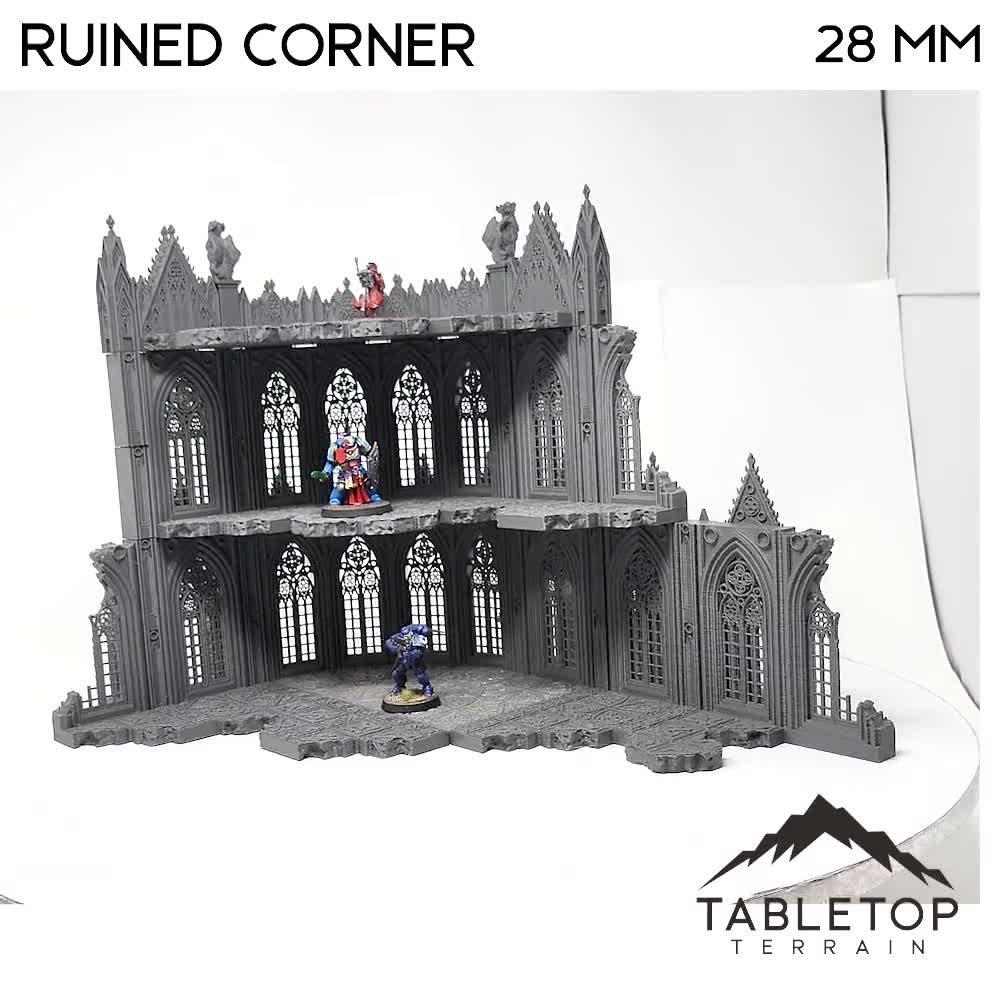 Tabletop Terrain / Warhammer 40k Ruined Building Set Of 5