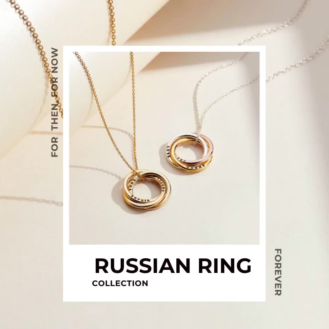 9ct gold russian deals ring necklace